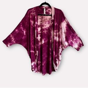 Vanilla Bay Tie Dye Open Cardigan  Short Sleeve S/M